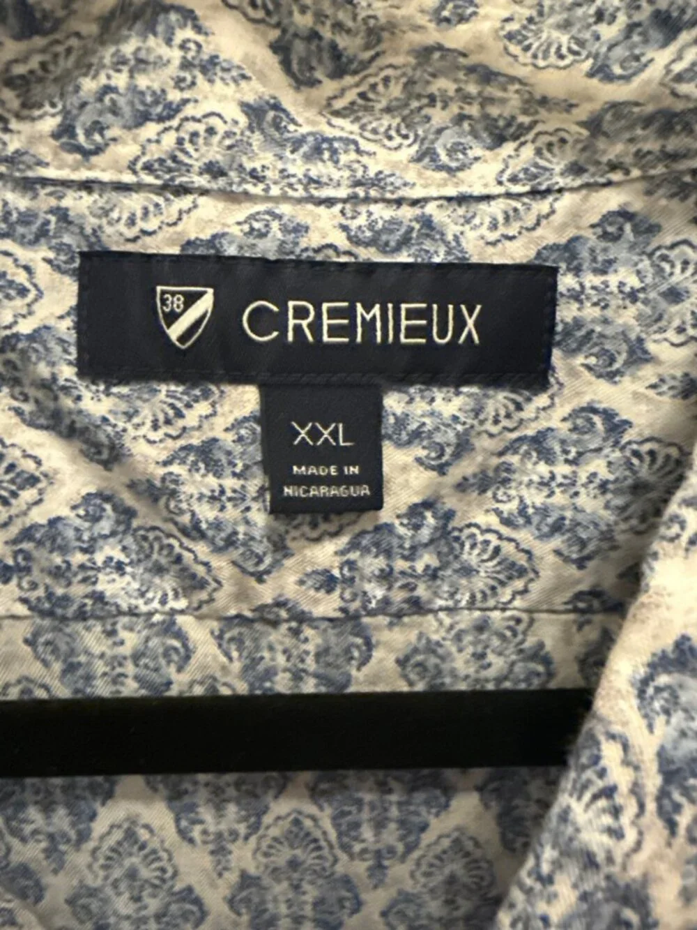 Cotton blend dress shirt, Cremieux, paisley print button-down, Size XXL